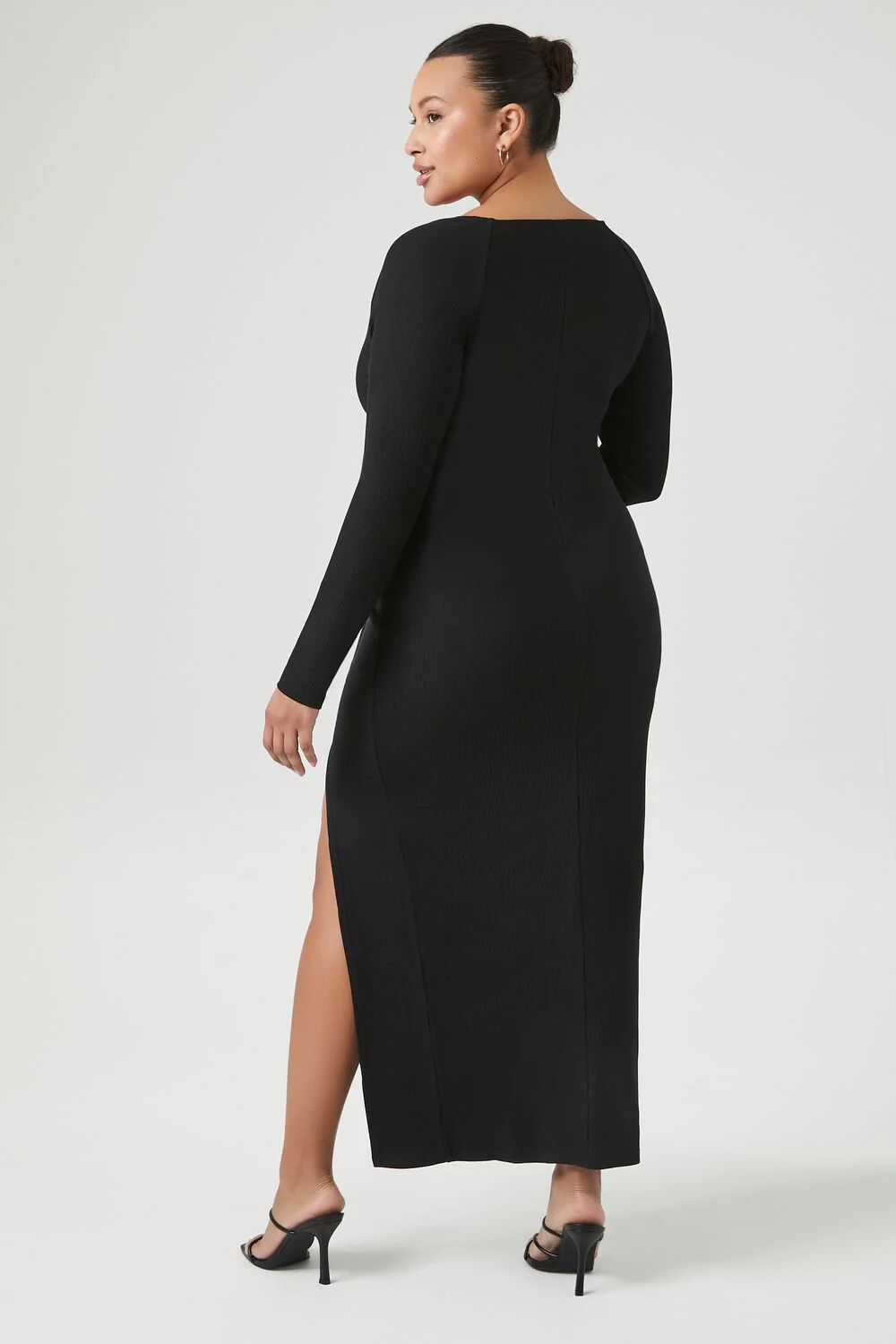 Plus Size Ribbed Bodycon Maxi Dress - Image 3