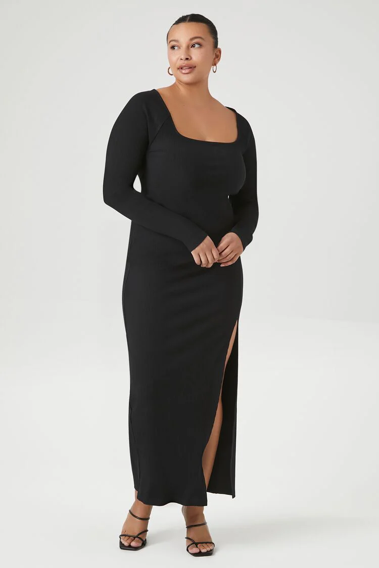 Plus Size Ribbed Bodycon Maxi Dress - Image 4