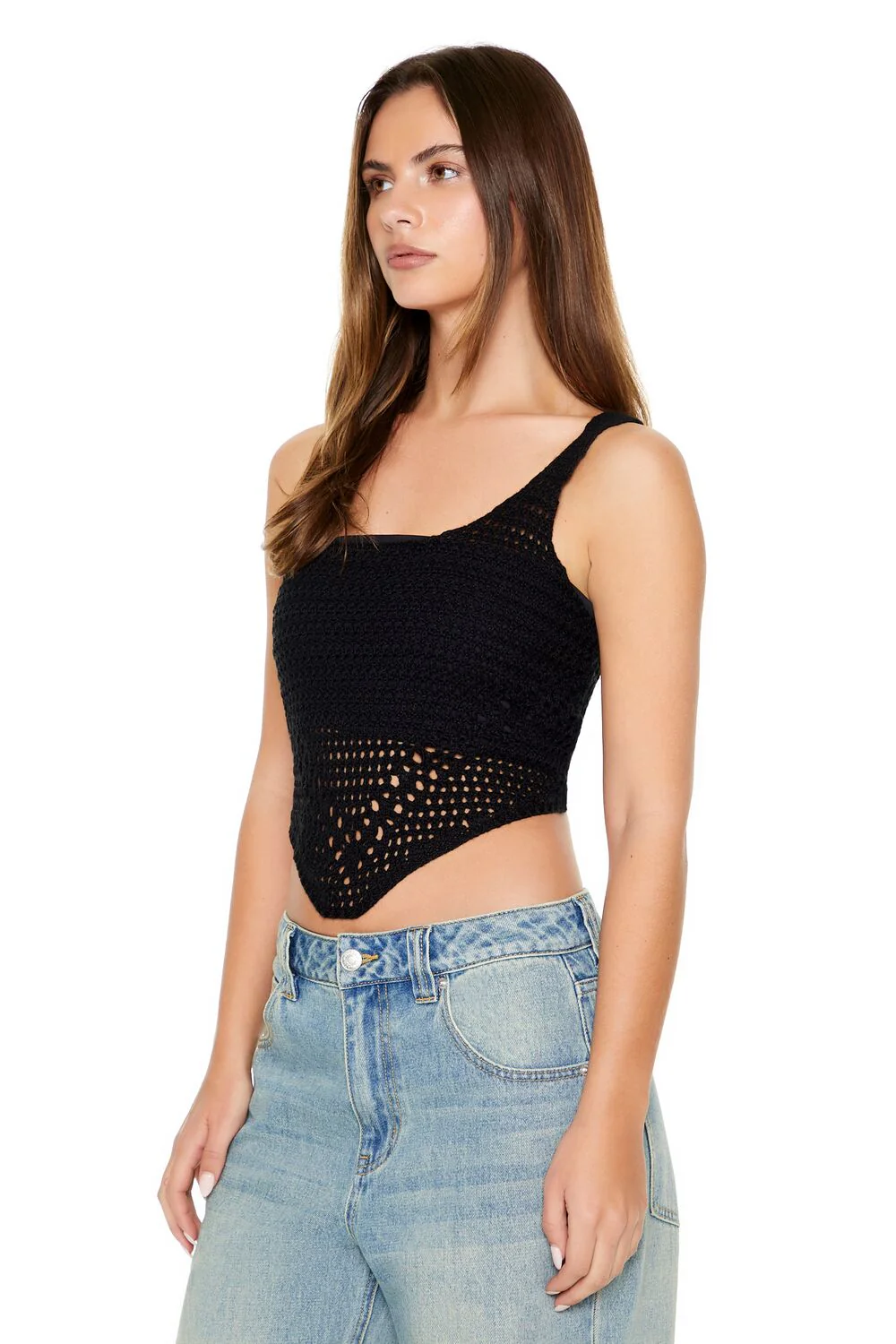 Cropped Crochet Tank Top - Image 2