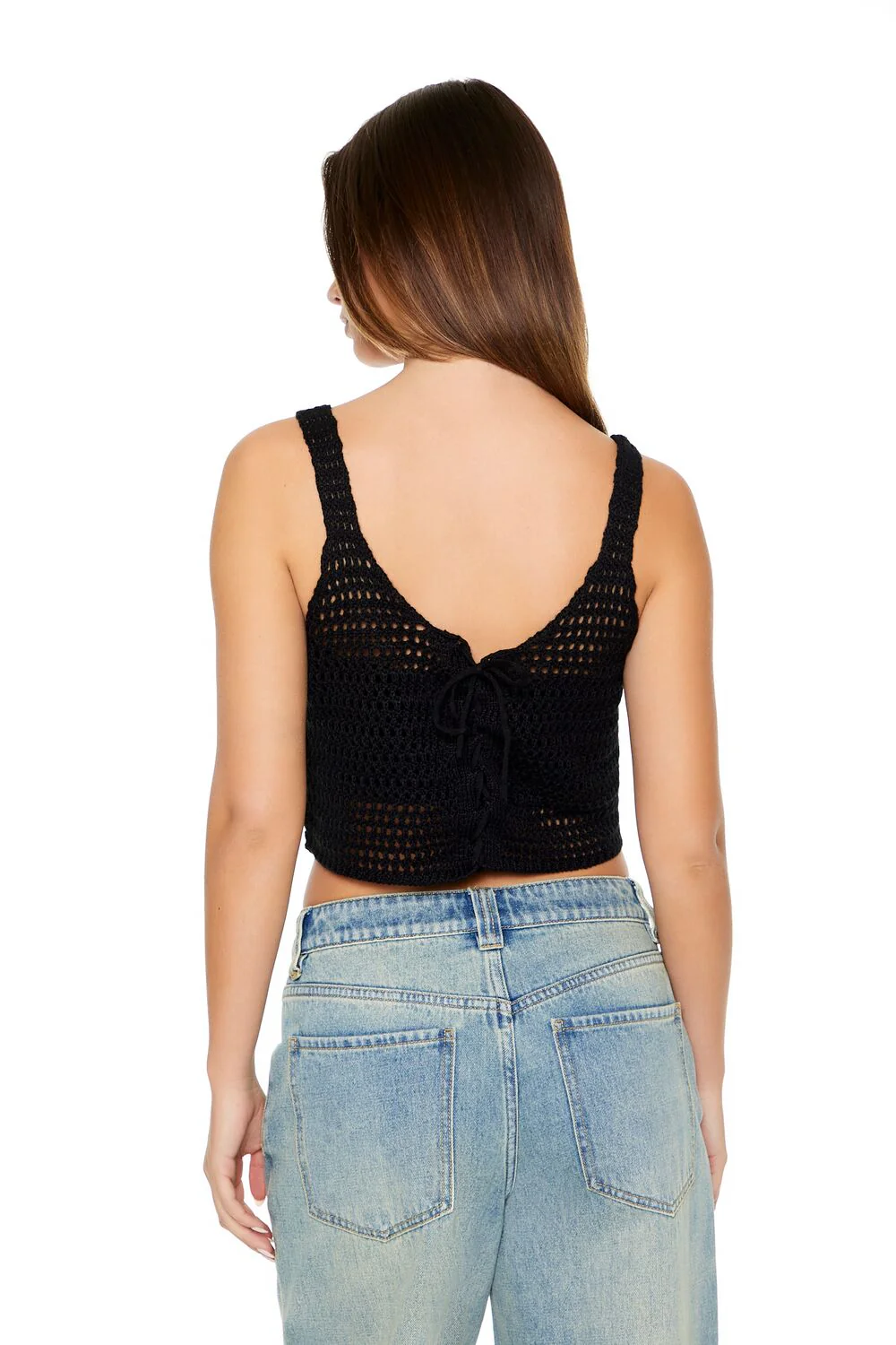 Cropped Crochet Tank Top - Image 3