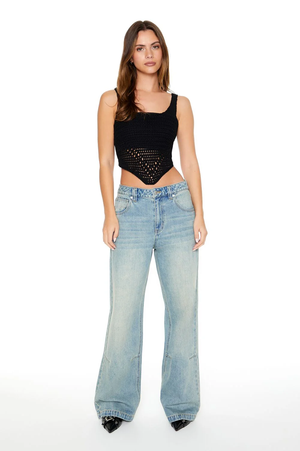 Cropped Crochet Tank Top - Image 4
