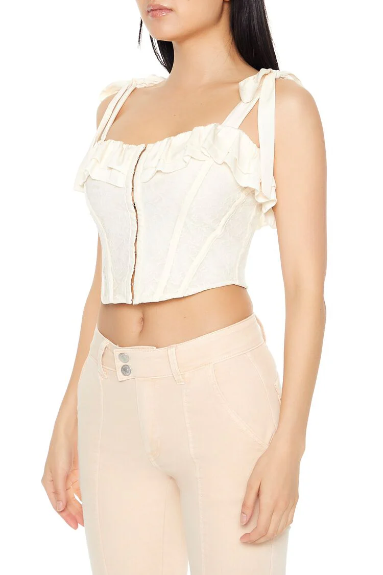 Lace Tie-Strap Corset Top - Image 12