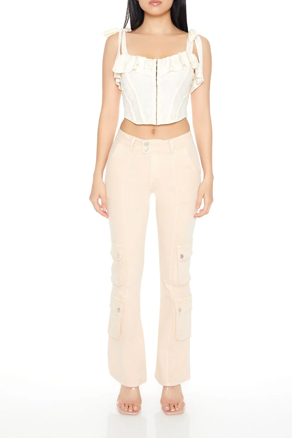 Lace Tie-Strap Corset Top - Image 14