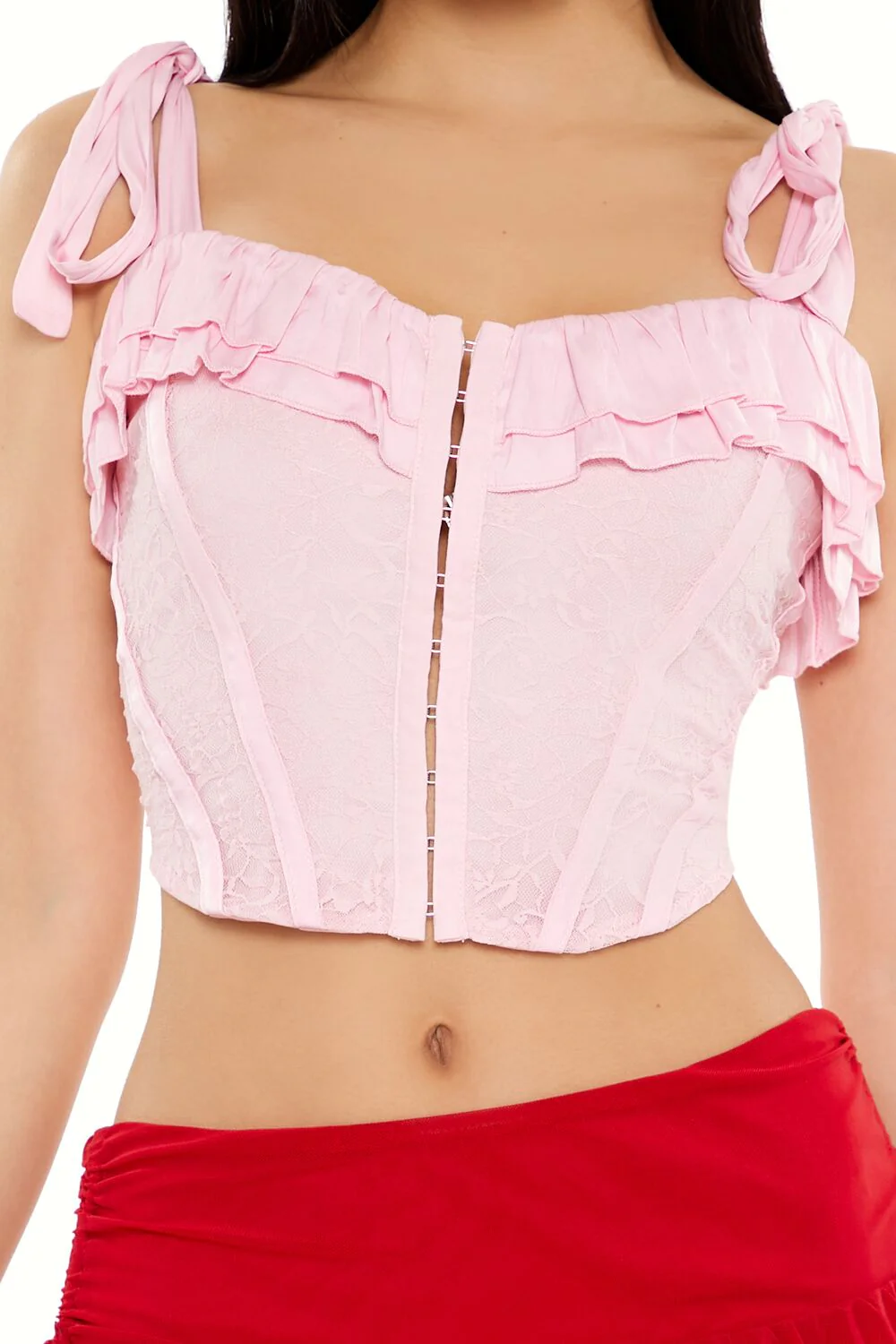 Lace Tie-Strap Corset Top - Image 19