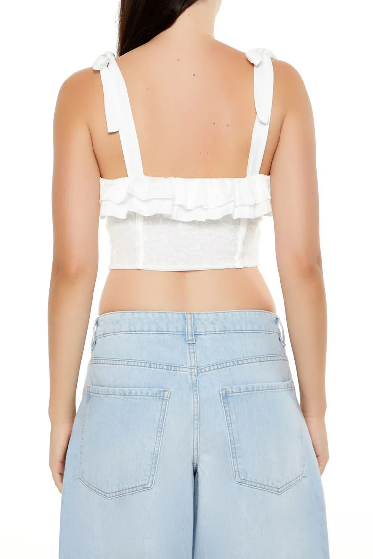 Lace Tie-Strap Corset Top - Image 26