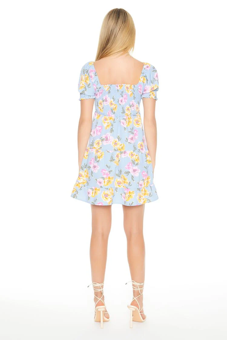 Floral Print Babydoll Dress - Image 3