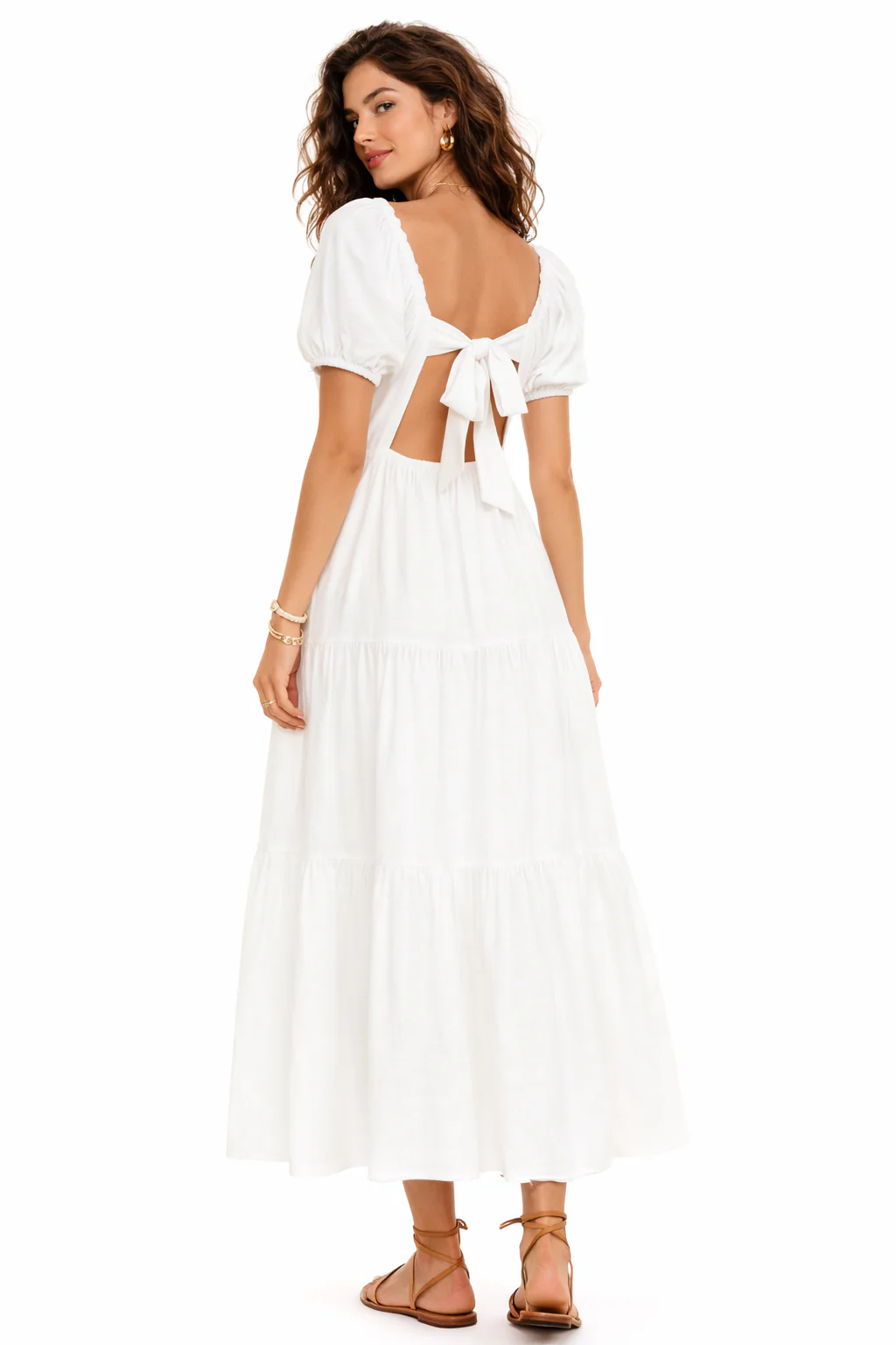 Tiered Puff-Sleeve Maxi Dress - Image 2
