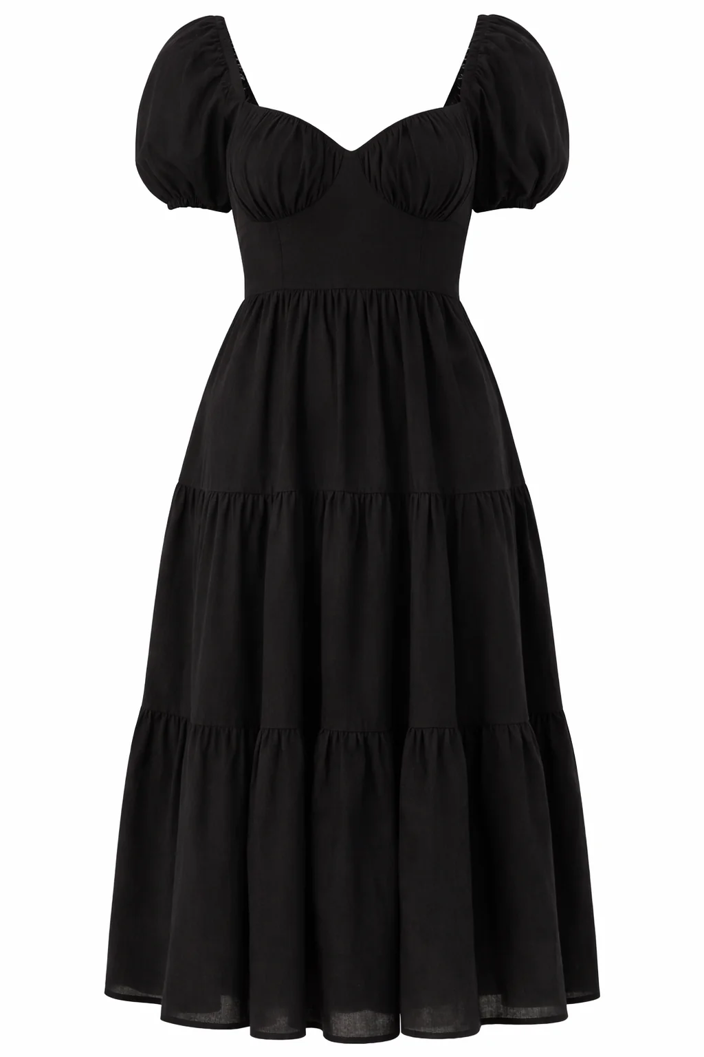 Tiered Puff-Sleeve Maxi Dress - Image 8