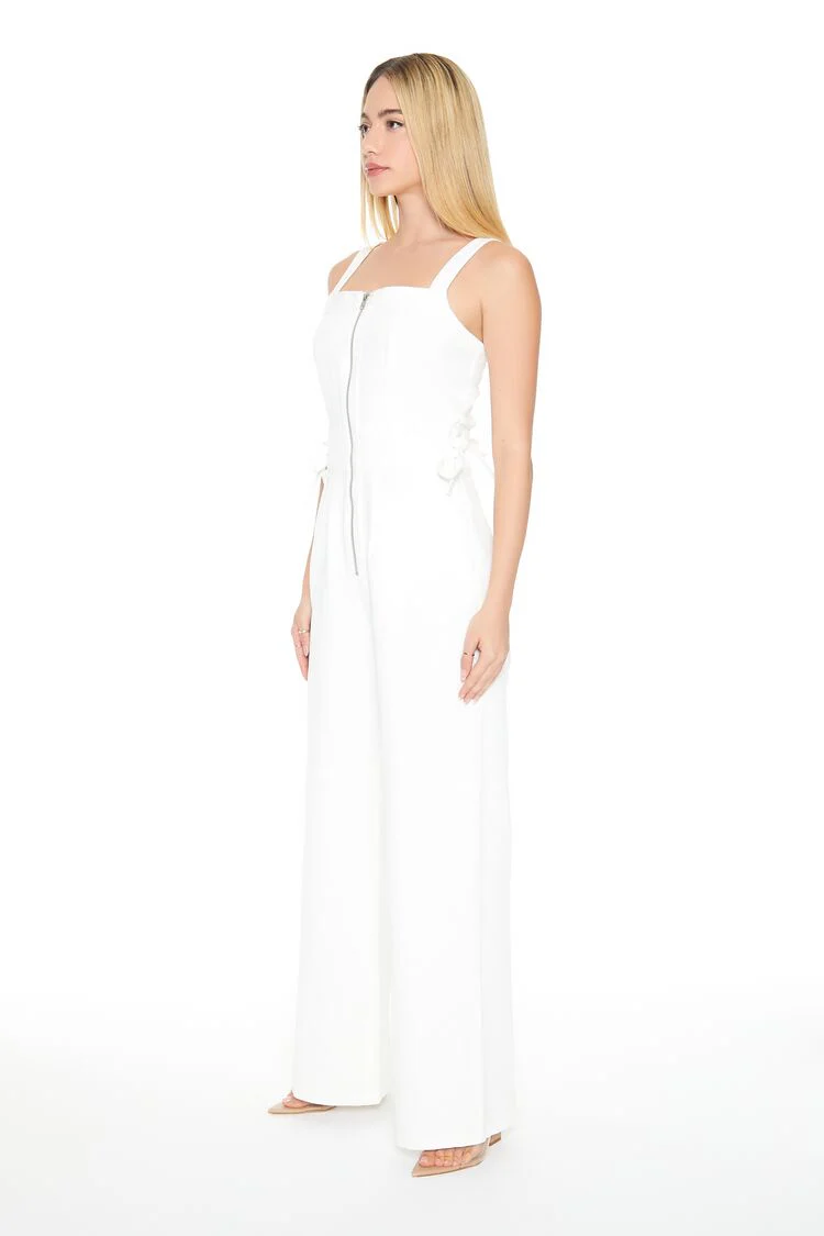 Cutout Zip-Up Denim Jumpsuit - Image 2