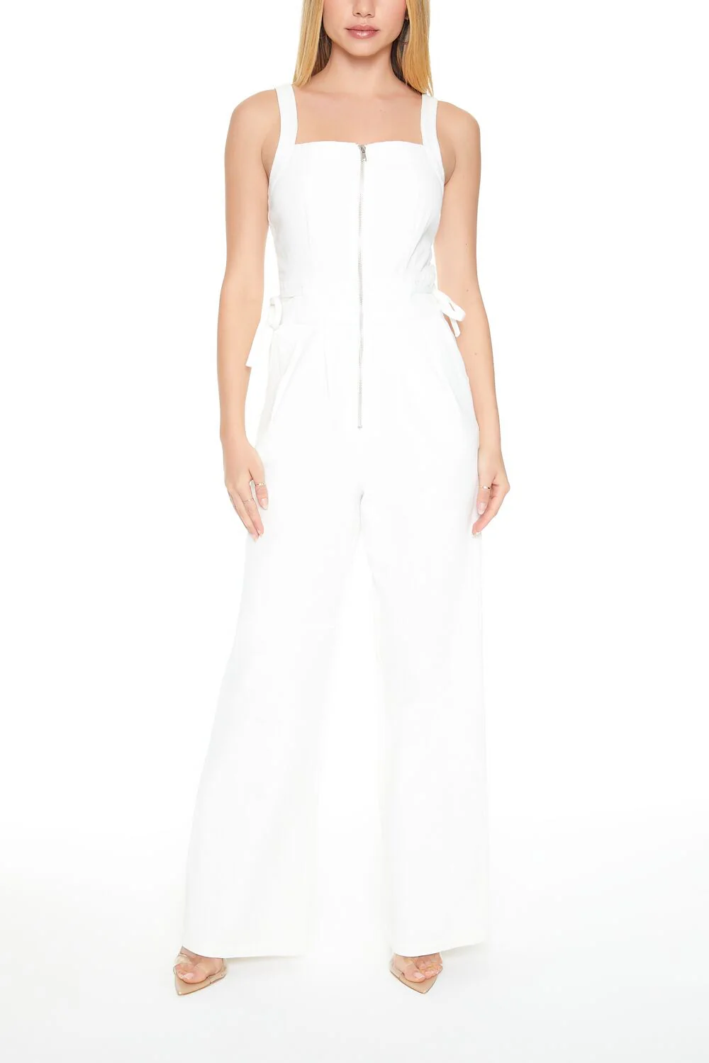 Cutout Zip-Up Denim Jumpsuit - Image 4
