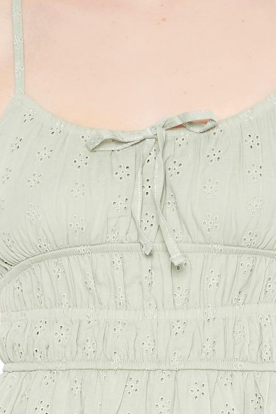 Floral Eyelet Flounce Mini Dress - Image 10