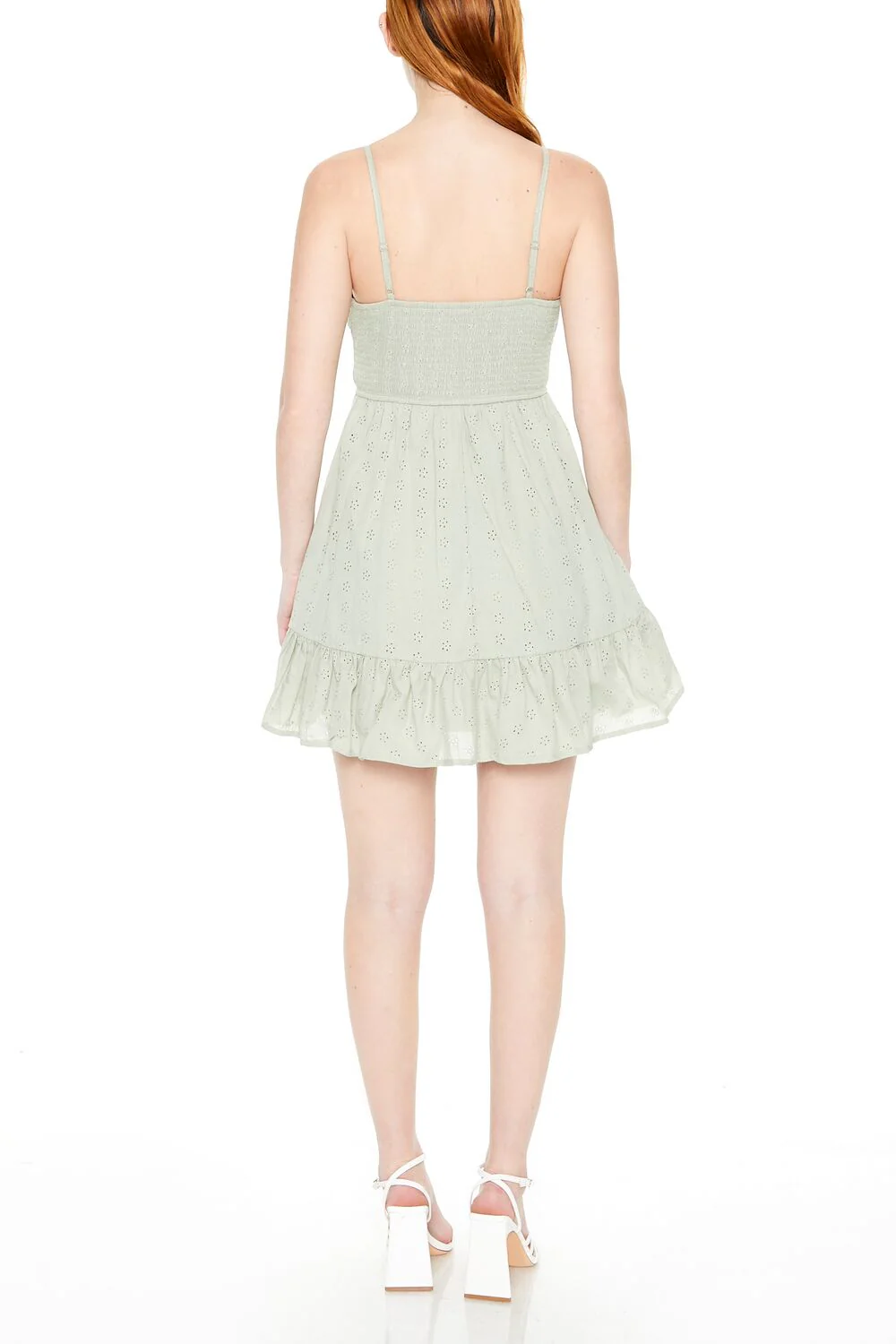 Floral Eyelet Flounce Mini Dress - Image 8
