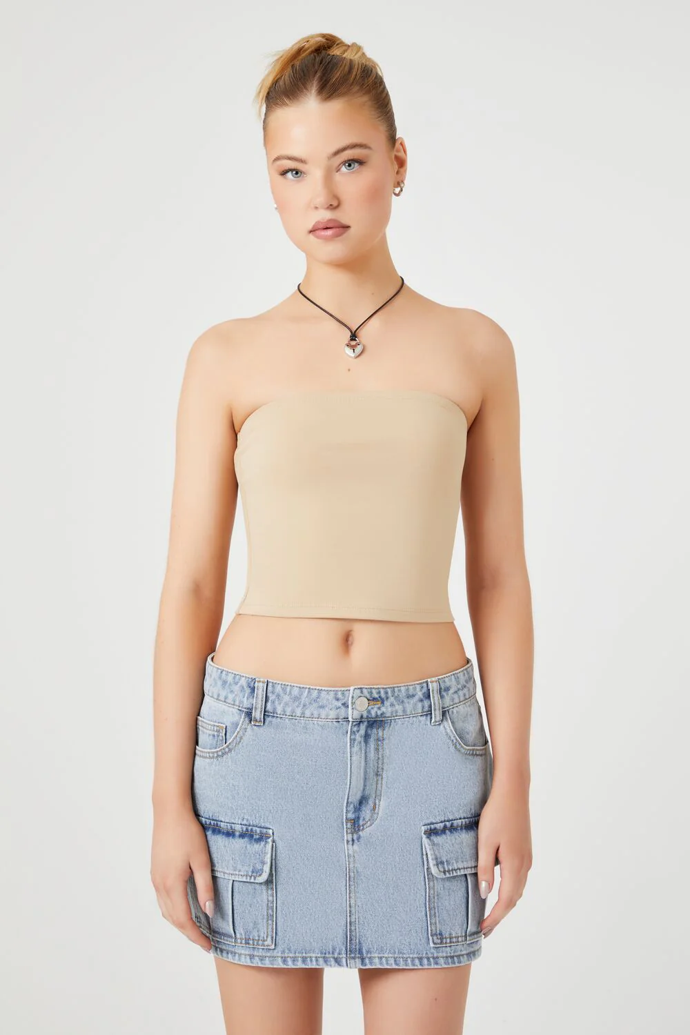 Cropped Cotton-Blend Tube Top - Image 21