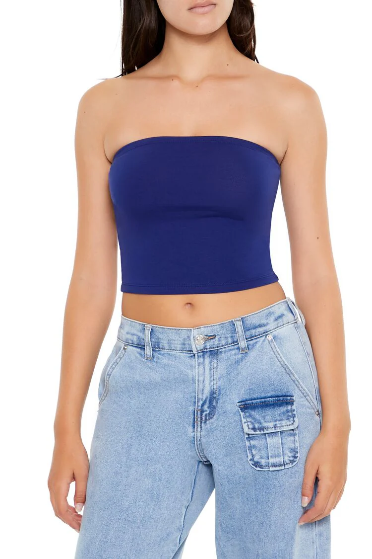 Cropped Cotton-Blend Tube Top - Image 26