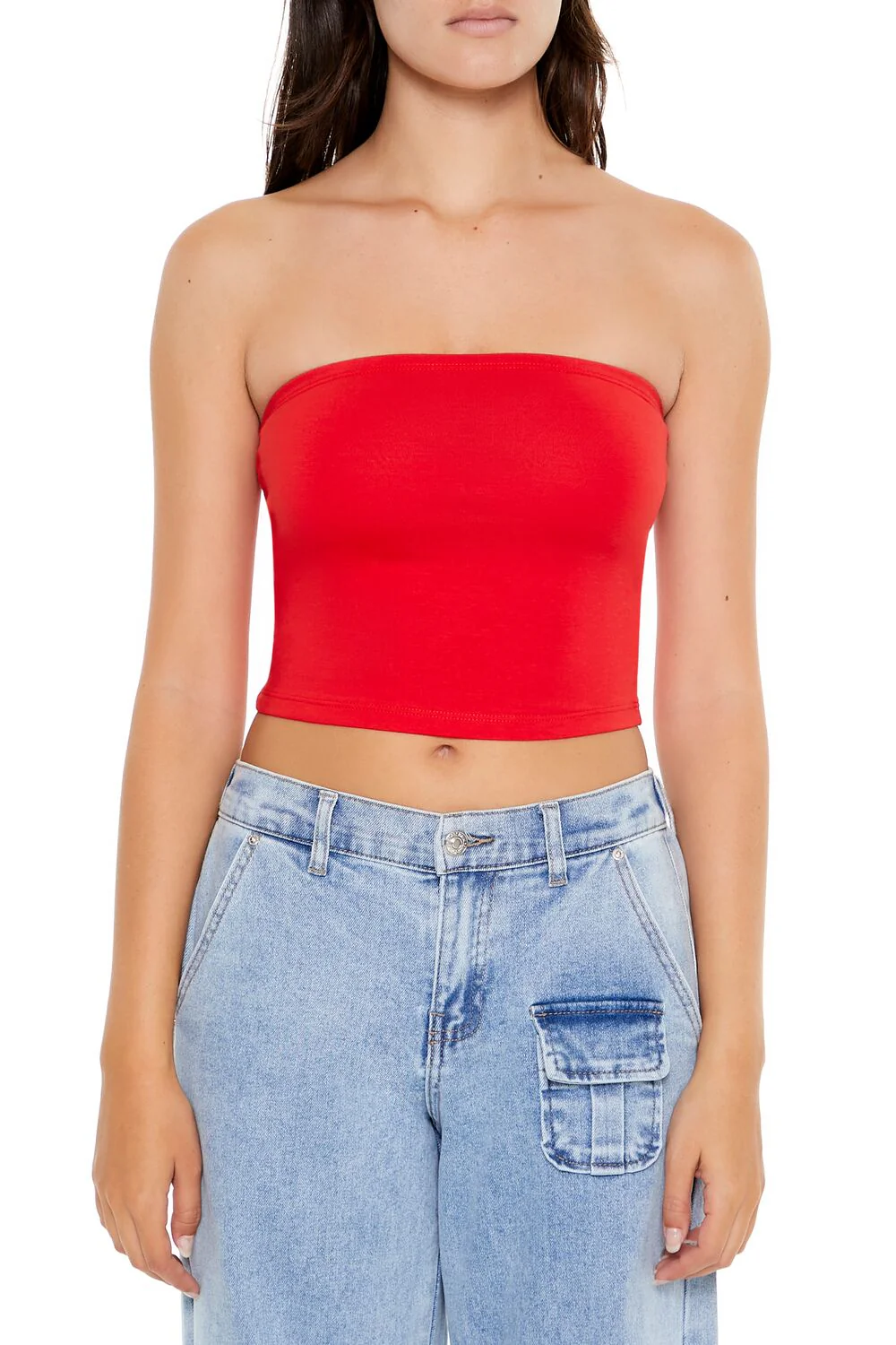 Cropped Cotton-Blend Tube Top - Image 32
