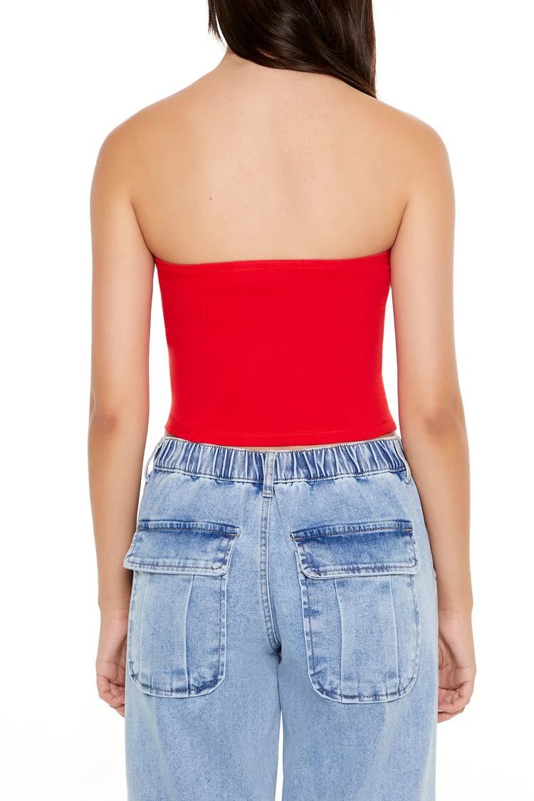 Cropped Cotton-Blend Tube Top - Image 37