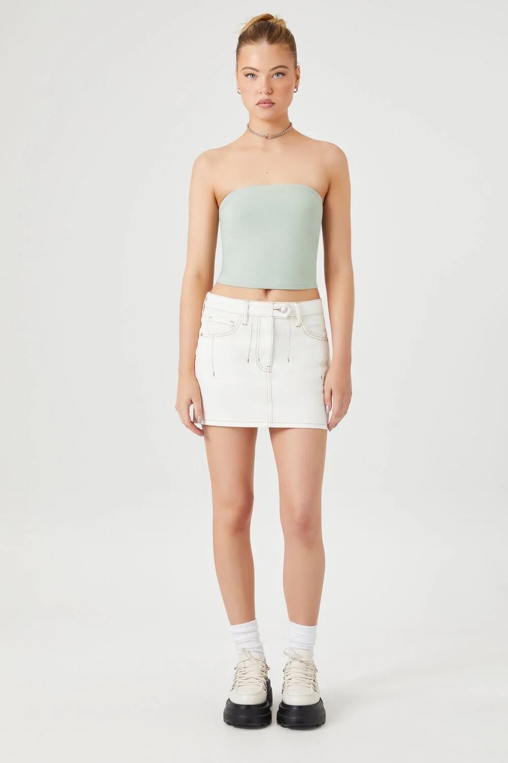 Cropped Cotton-Blend Tube Top - Image 9