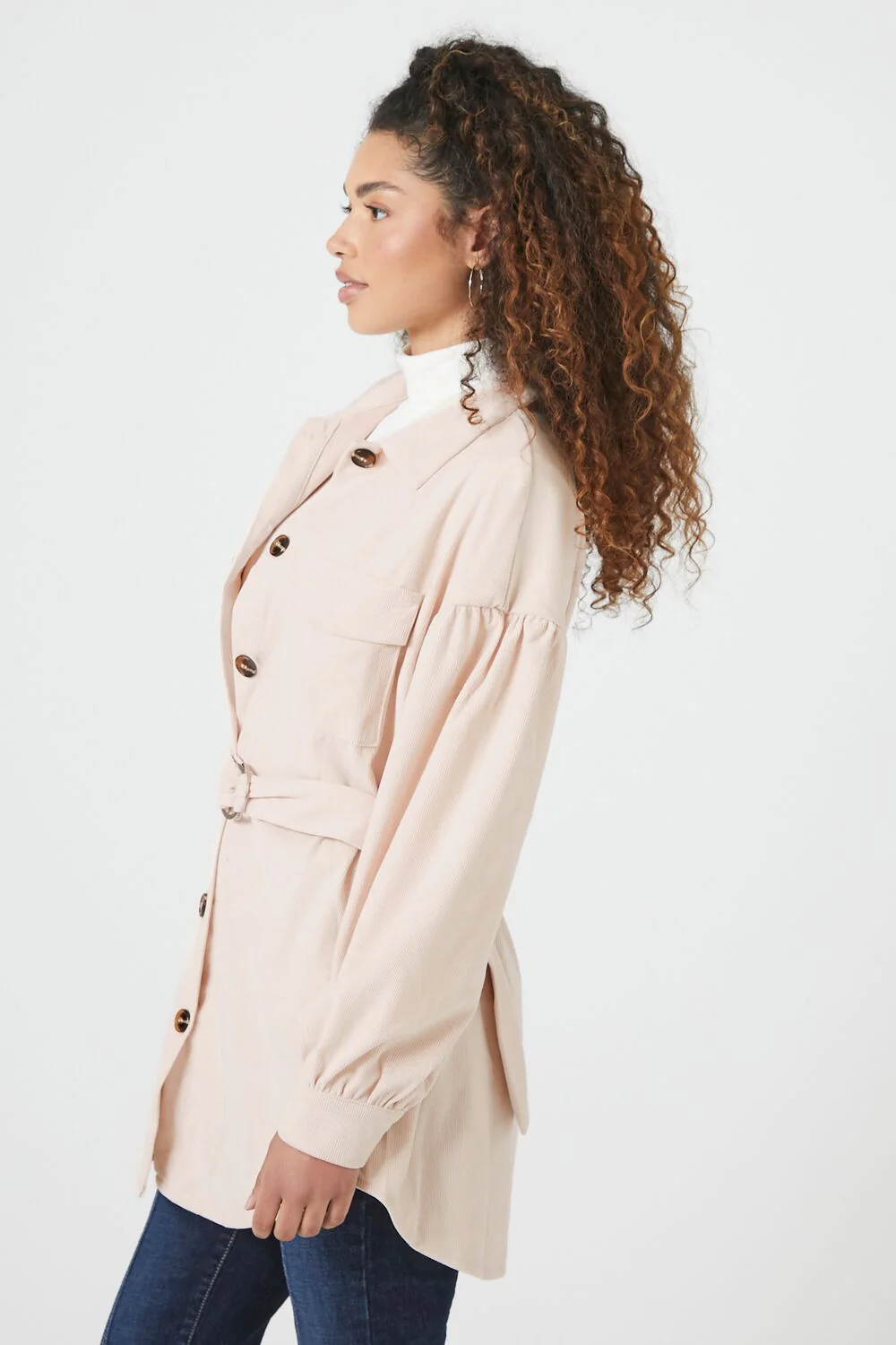 Belted Corduroy Shacket - Image 2