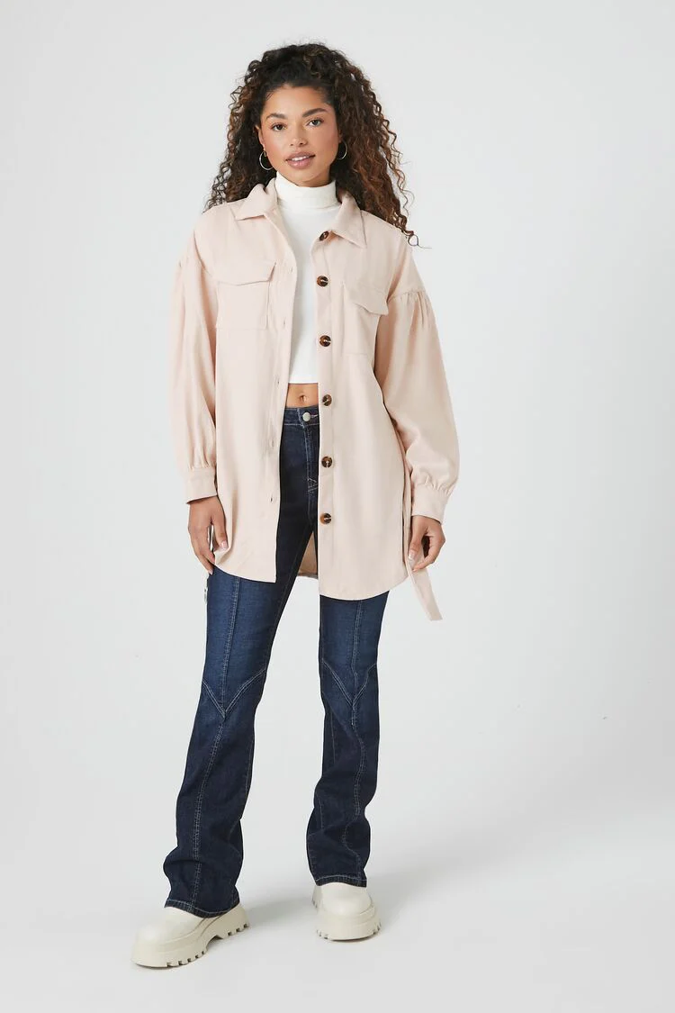Belted Corduroy Shacket - Image 4