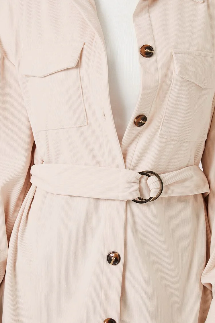 Belted Corduroy Shacket - Image 6