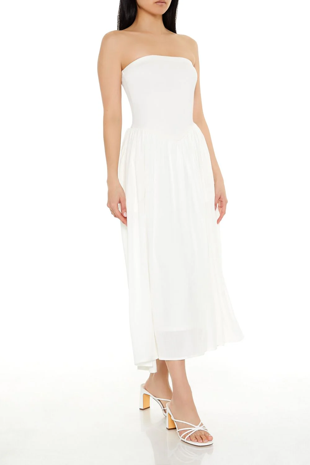 Strapless Fit & Flare Midi Dress - Image 3