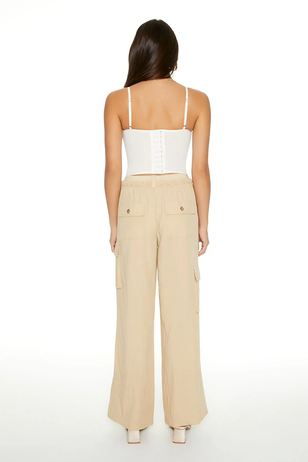 Drawstring Wide-Leg Cargo Pants - Image 3