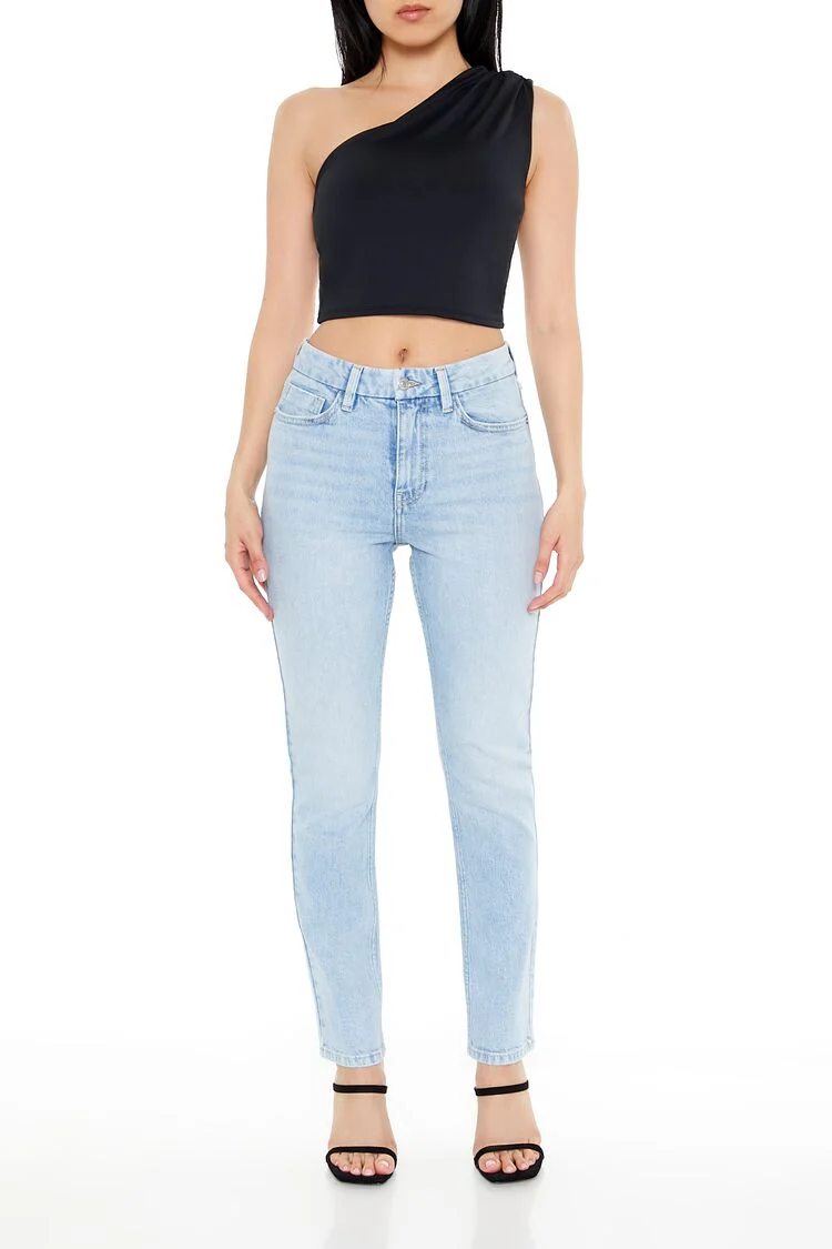 Ruched One-Shoulder Crop Top - Image 2