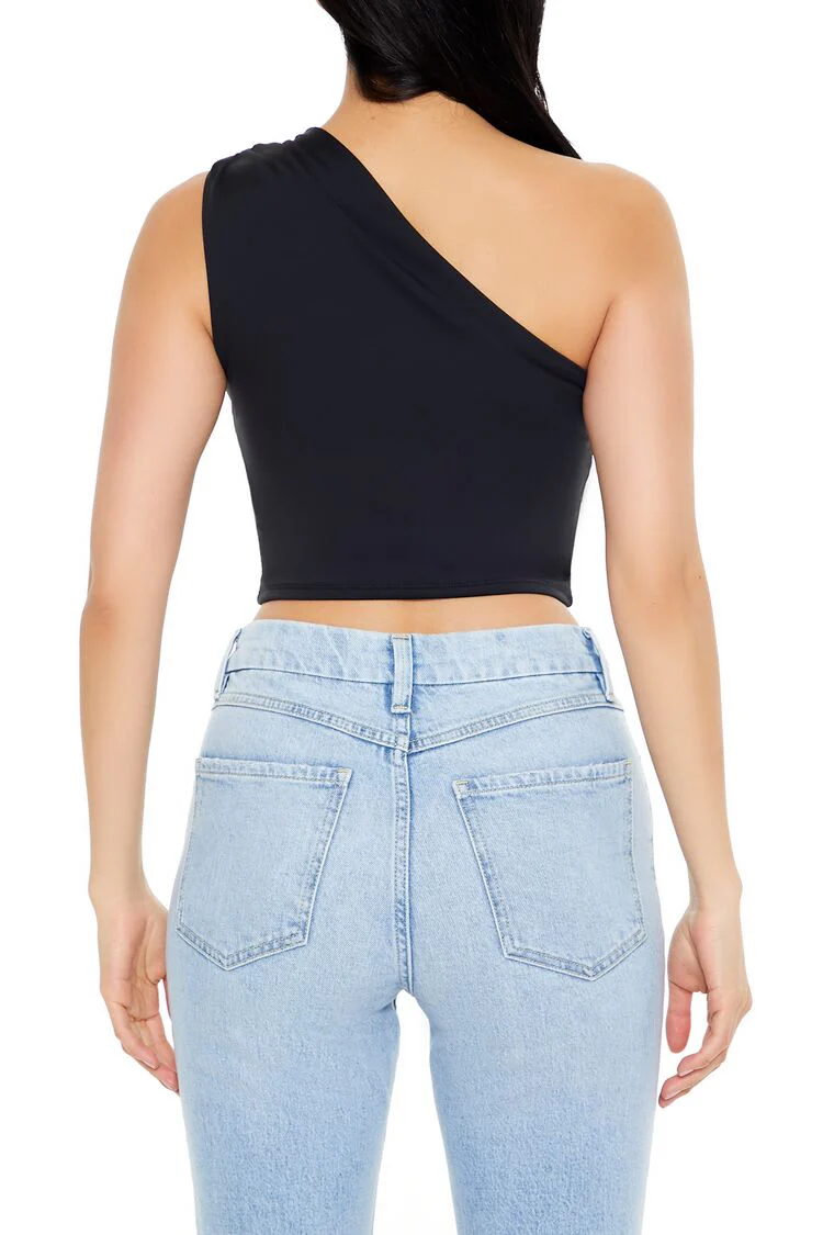 Ruched One-Shoulder Crop Top - Image 6