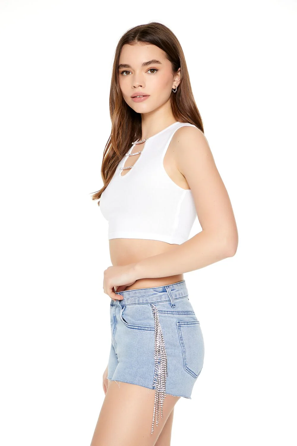 Chain Sweater-Knit Crop Top - Image 2