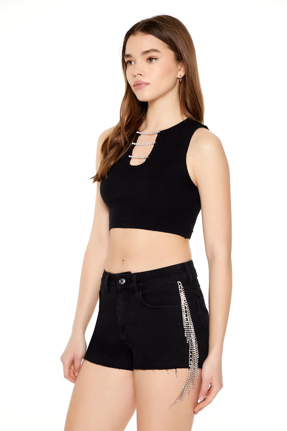 Chain Sweater-Knit Crop Top - Image 7