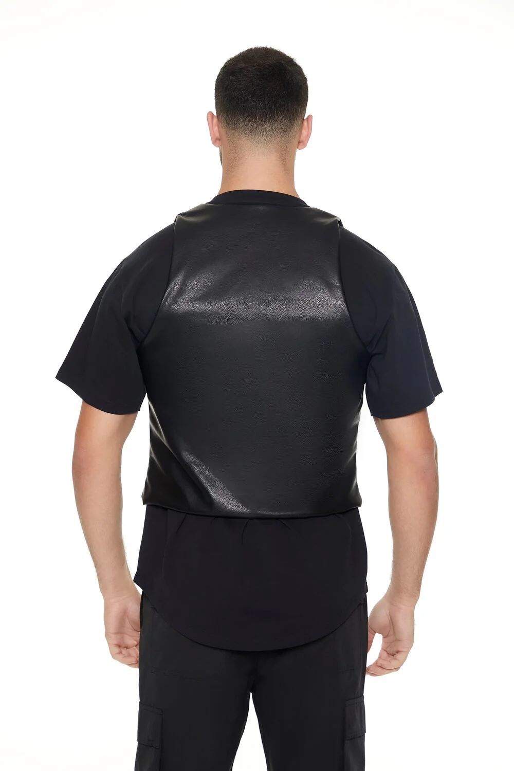 Faux Leather Zip-Pocket Vest - Image 3