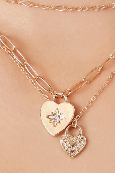 Layered Heart Pendant Necklace - Image 2