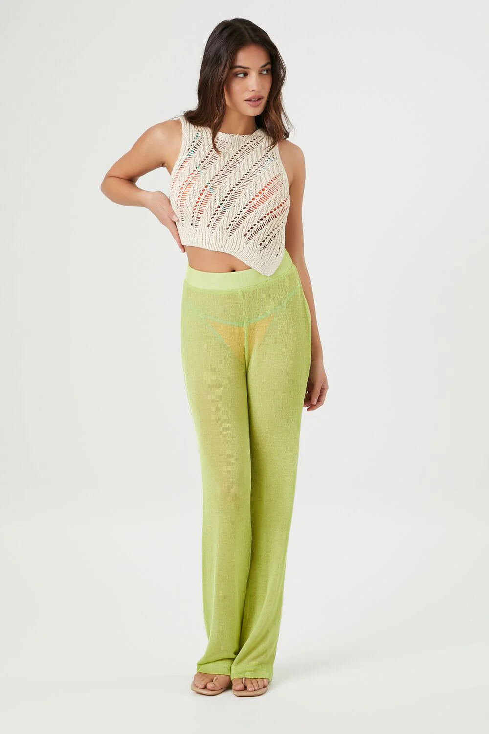 Sheer High-Rise Straight Pants - Image 10
