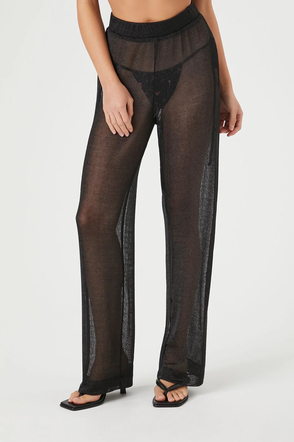 Sheer High-Rise Straight Pants - Image 2