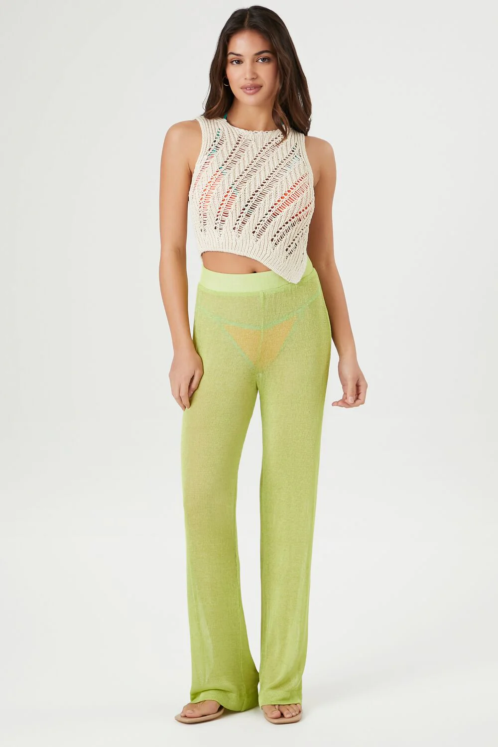 Sheer High-Rise Straight Pants - Image 6