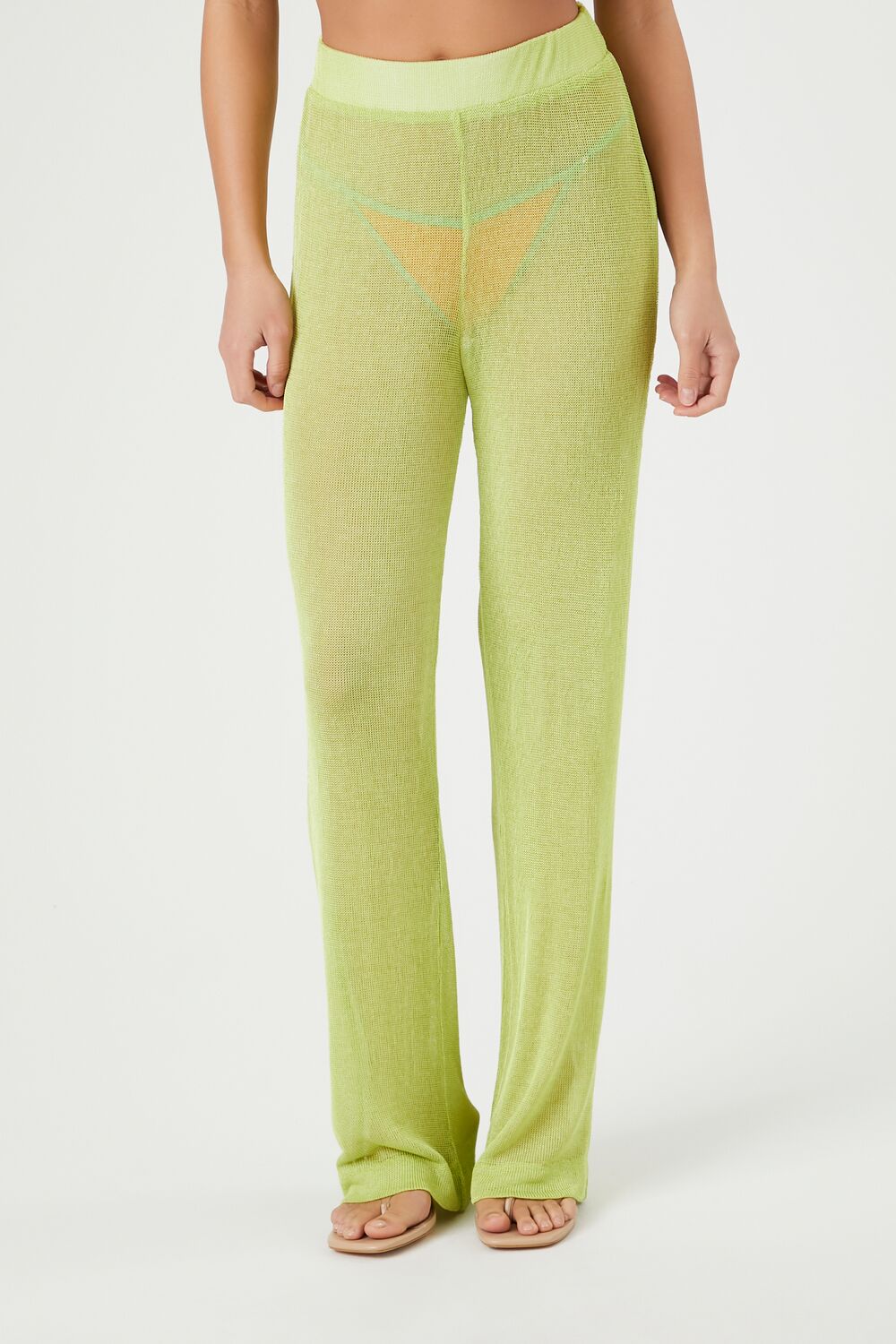 Sheer High-Rise Straight Pants - Image 7