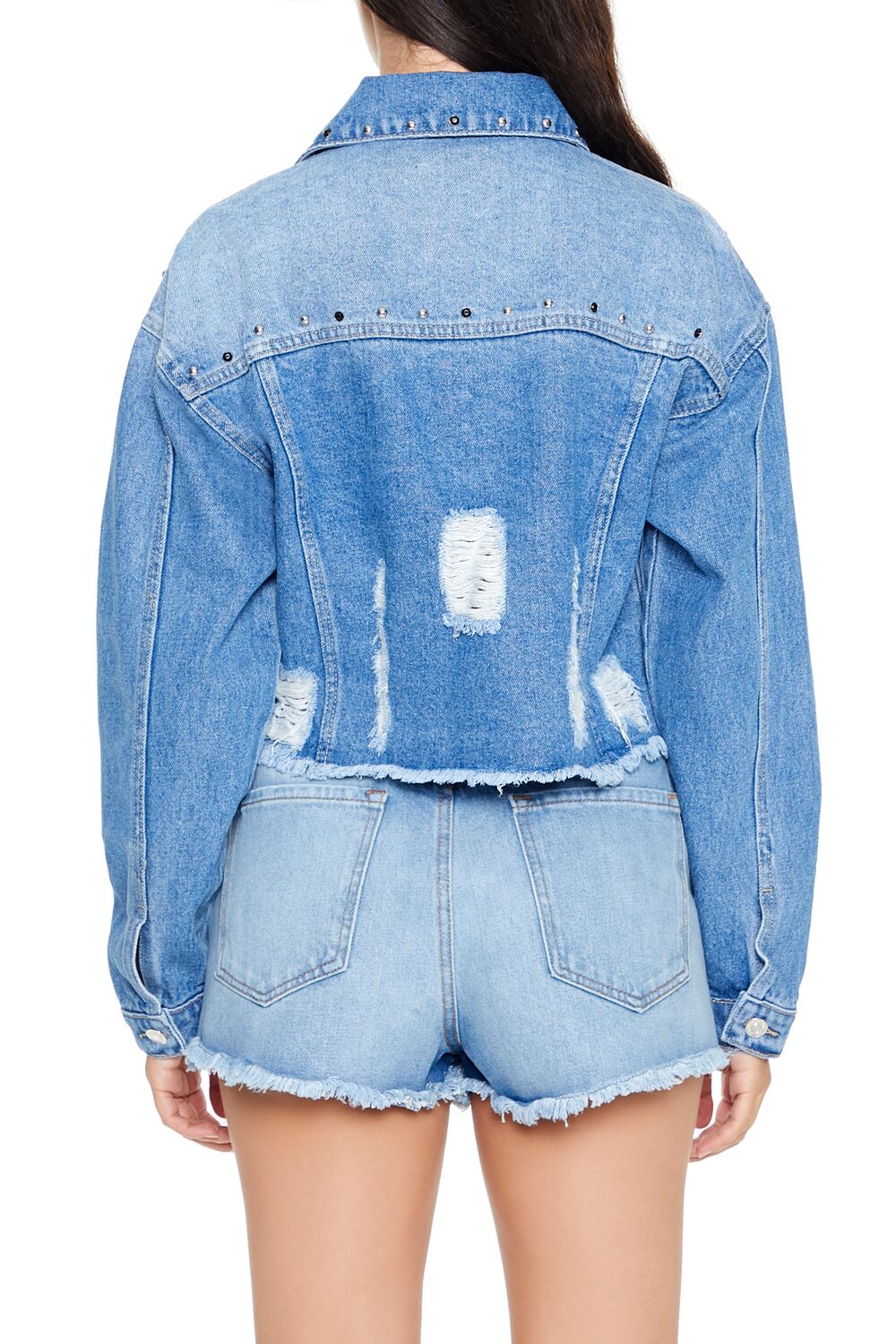 Studded Denim Trucker Jacket - Image 3