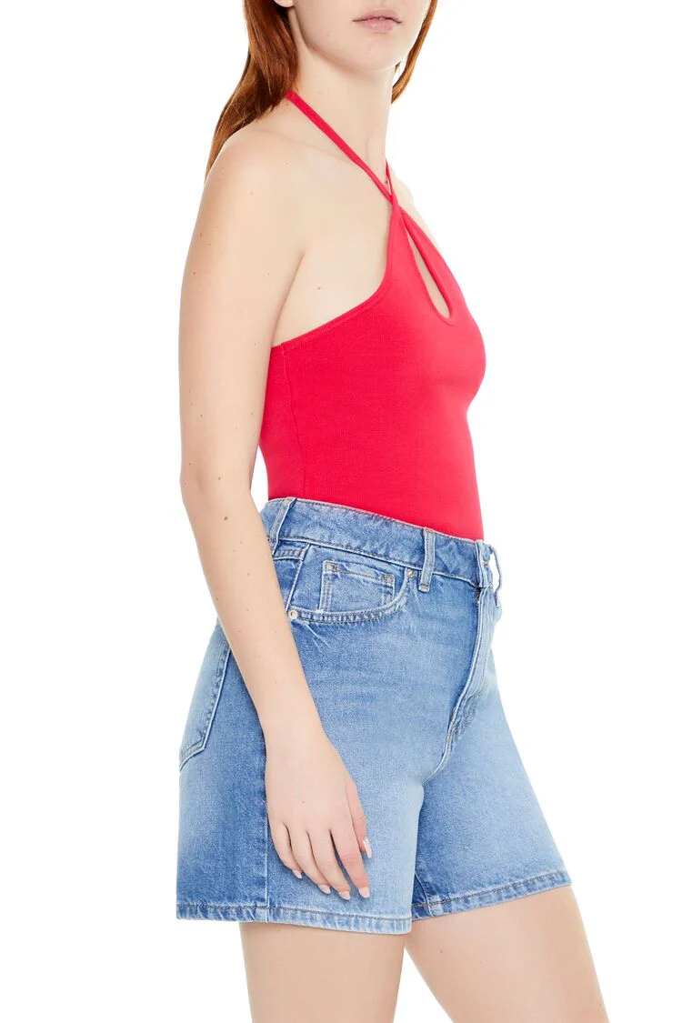 Sweater-Knit Halter Thong Bodysuit - Image 2