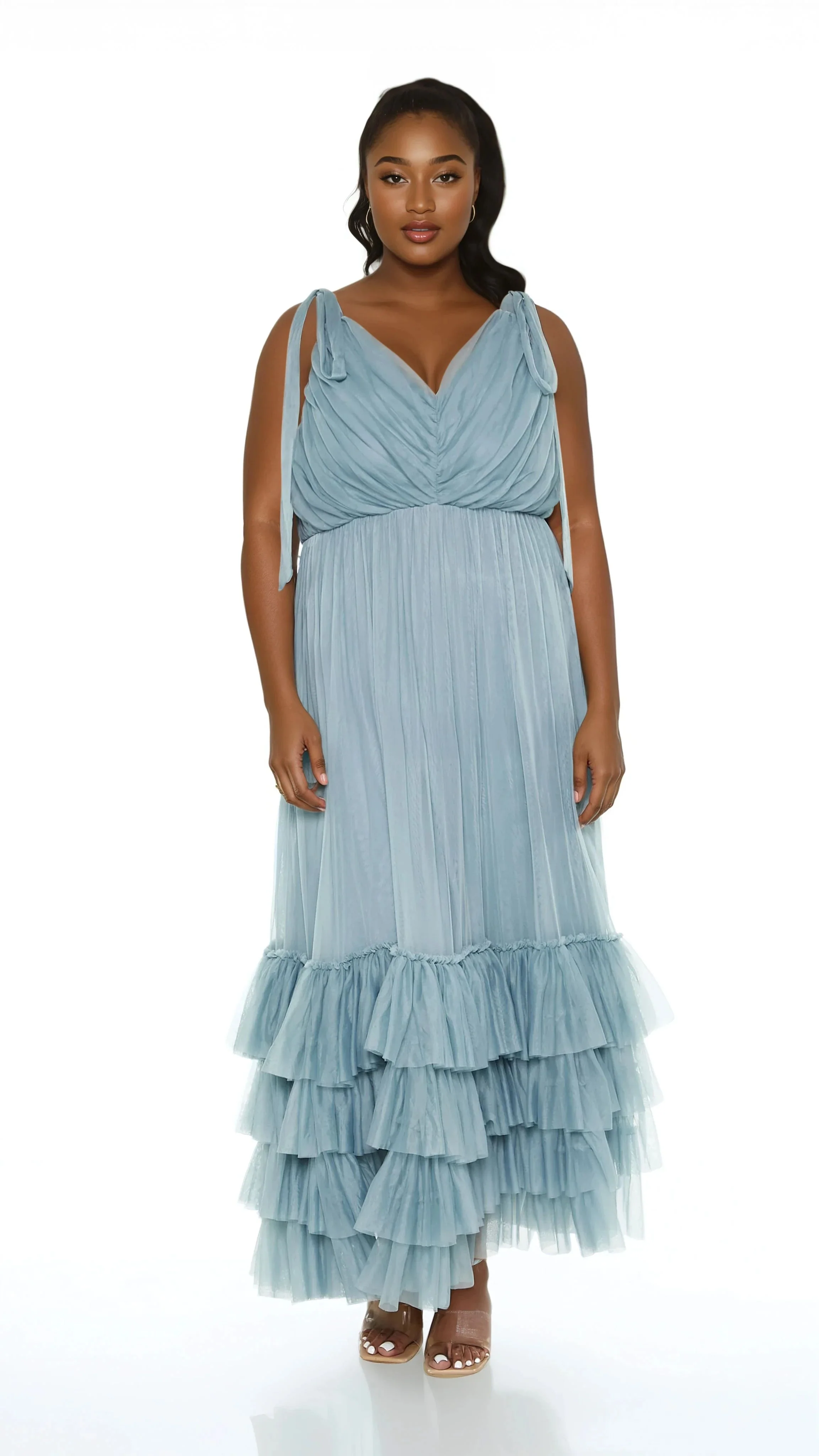 Plus Size Tiered Tie-Strap Maxi Dress - Image 2