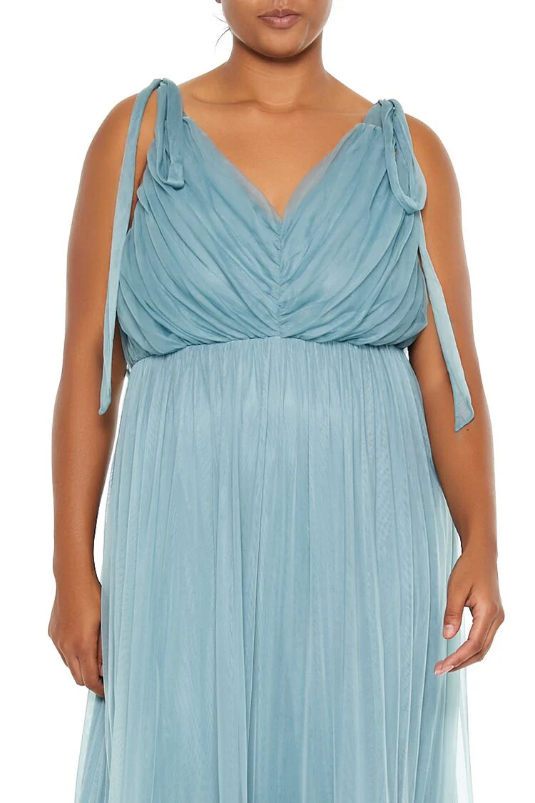 Plus Size Tiered Tie-Strap Maxi Dress - Image 3