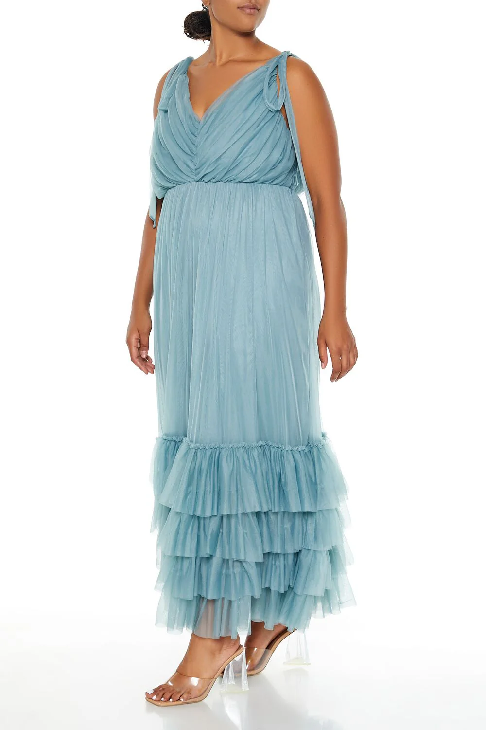 Plus Size Tiered Tie-Strap Maxi Dress - Image 4