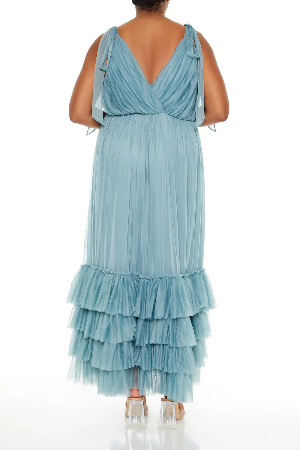 Plus Size Tiered Tie-Strap Maxi Dress - Image 5