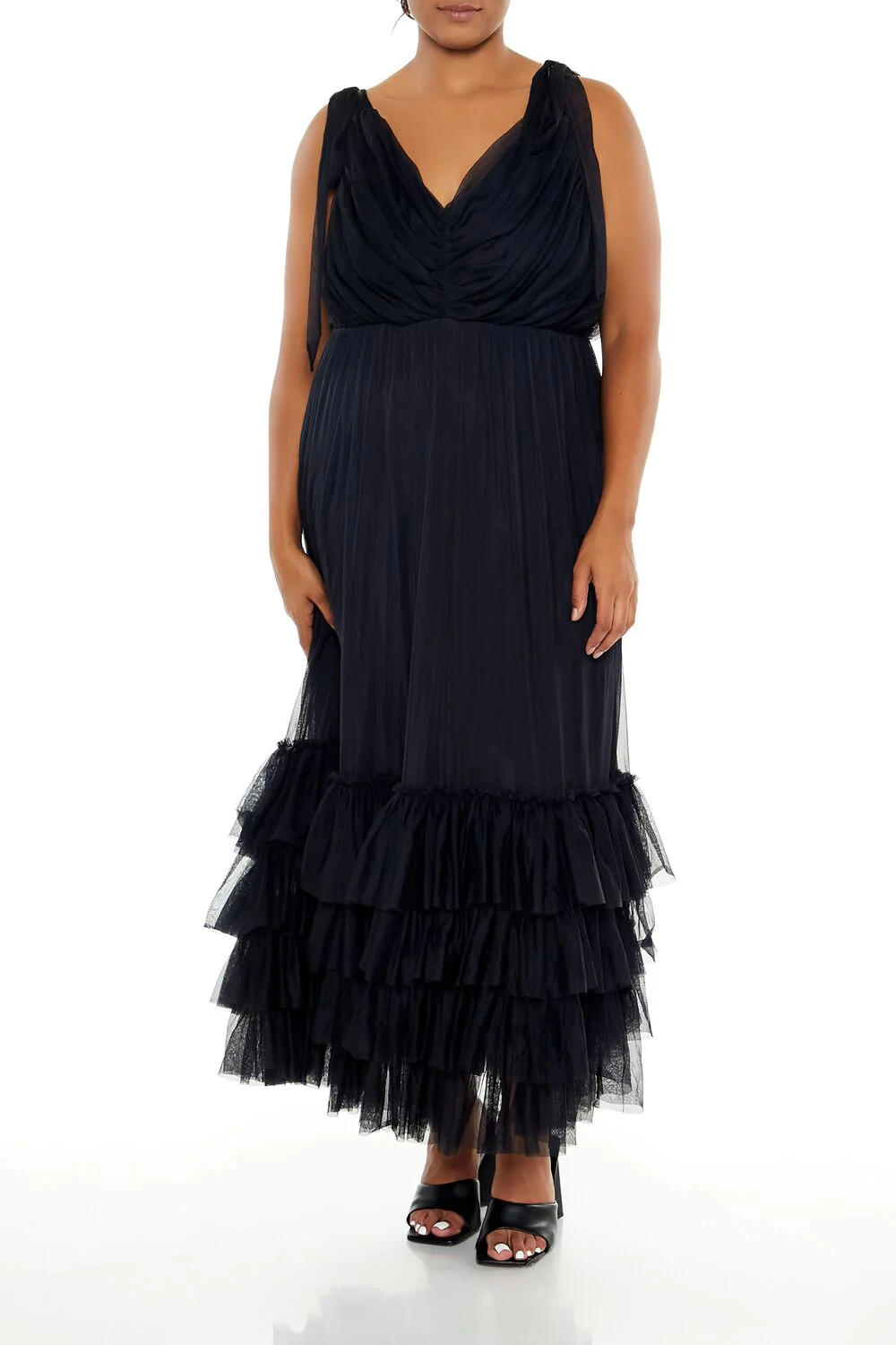 Plus Size Tiered Tie-Strap Maxi Dress - Image 8