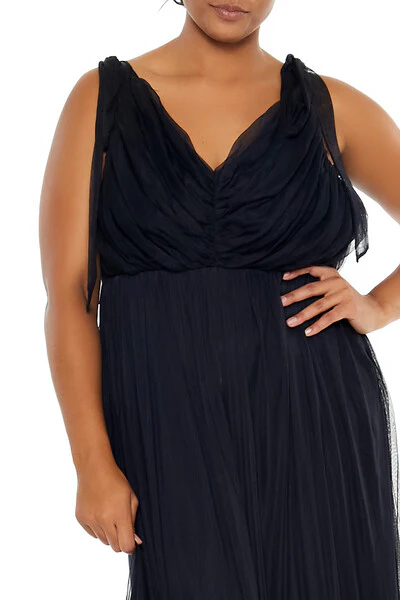 Plus Size Tiered Tie-Strap Maxi Dress - Image 9