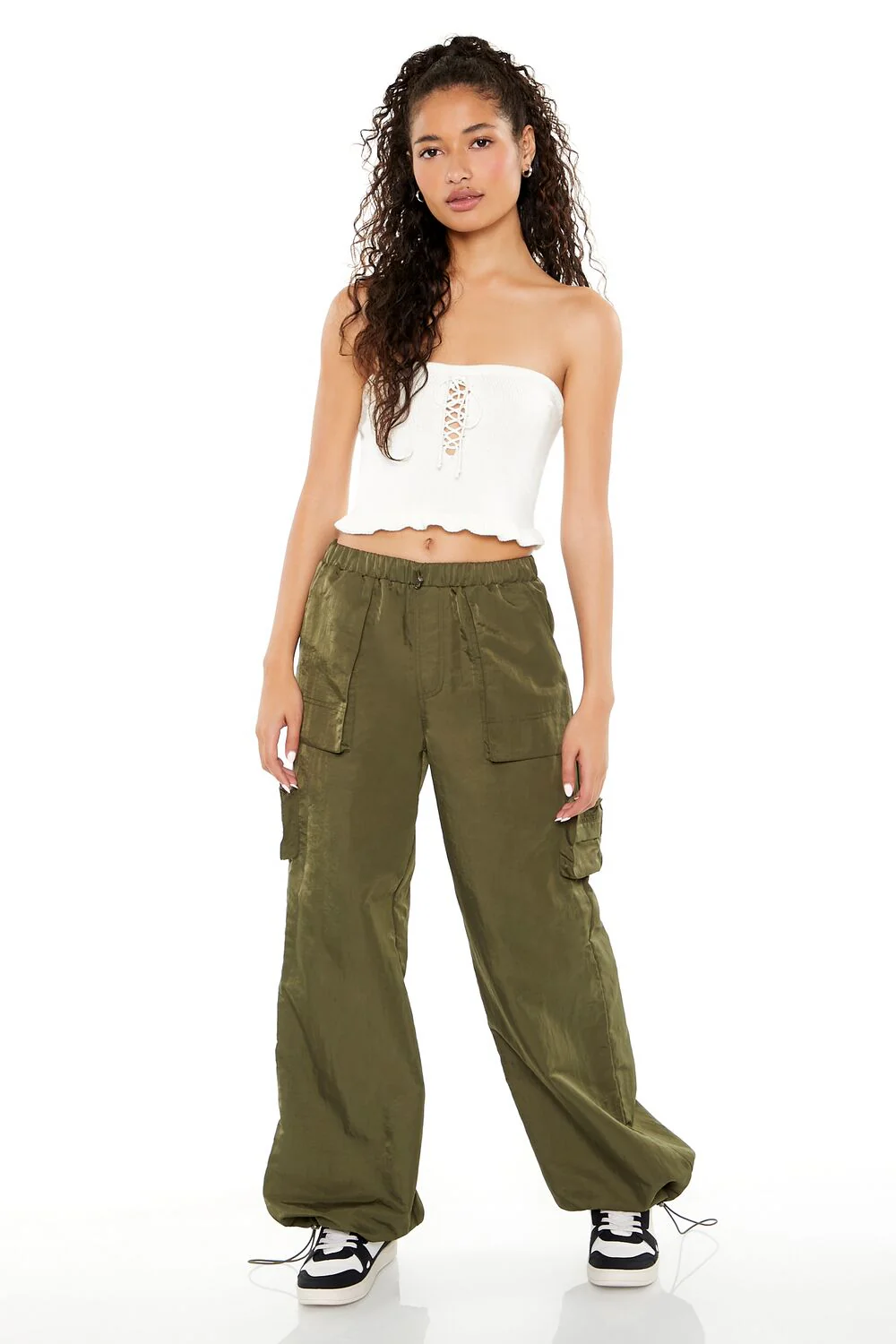 Sweater-Knit Ruffle Tube Top - Image 4