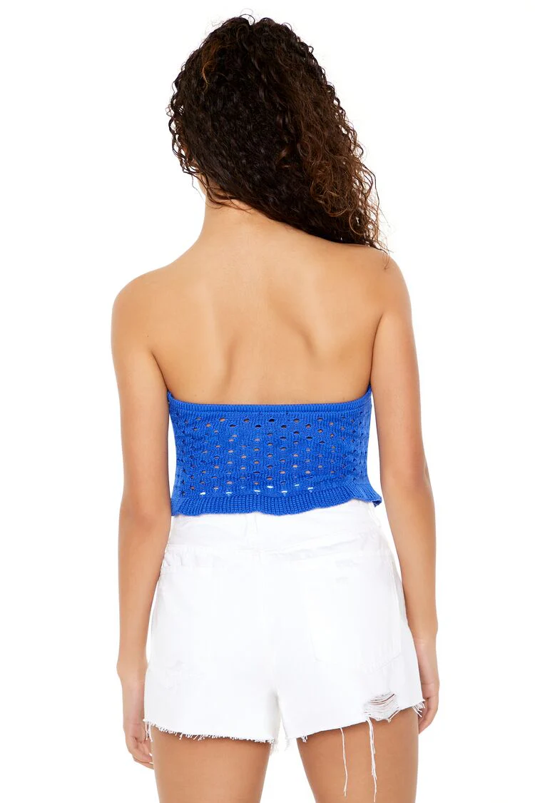 Sweater-Knit Ruffle Tube Top - Image 8