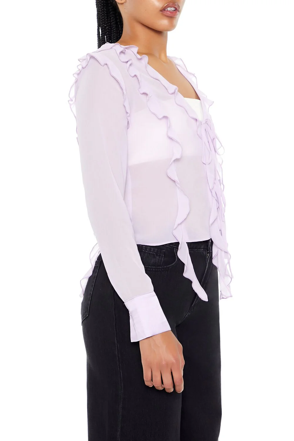 Ruffle-Trim Chiffon Top - Image 7