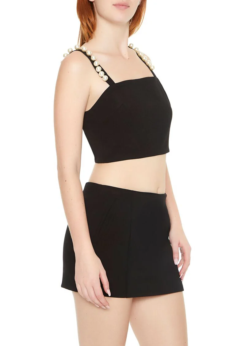 Faux Pearl Crop Top - Image 2