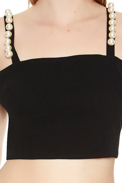 Faux Pearl Crop Top - Image 5