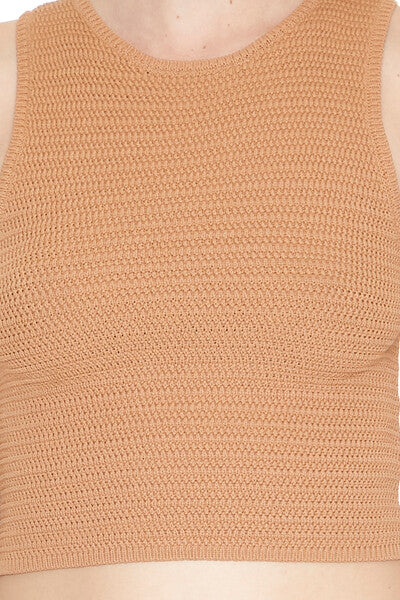 Sweater-Knit Cropped Tank Top - Image 10